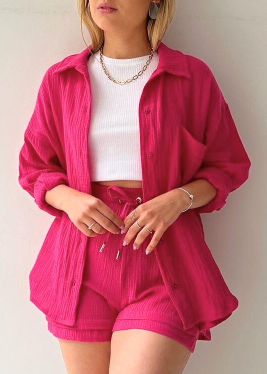 Ensemble 2 pièces lin léger – Chemise & Shorts