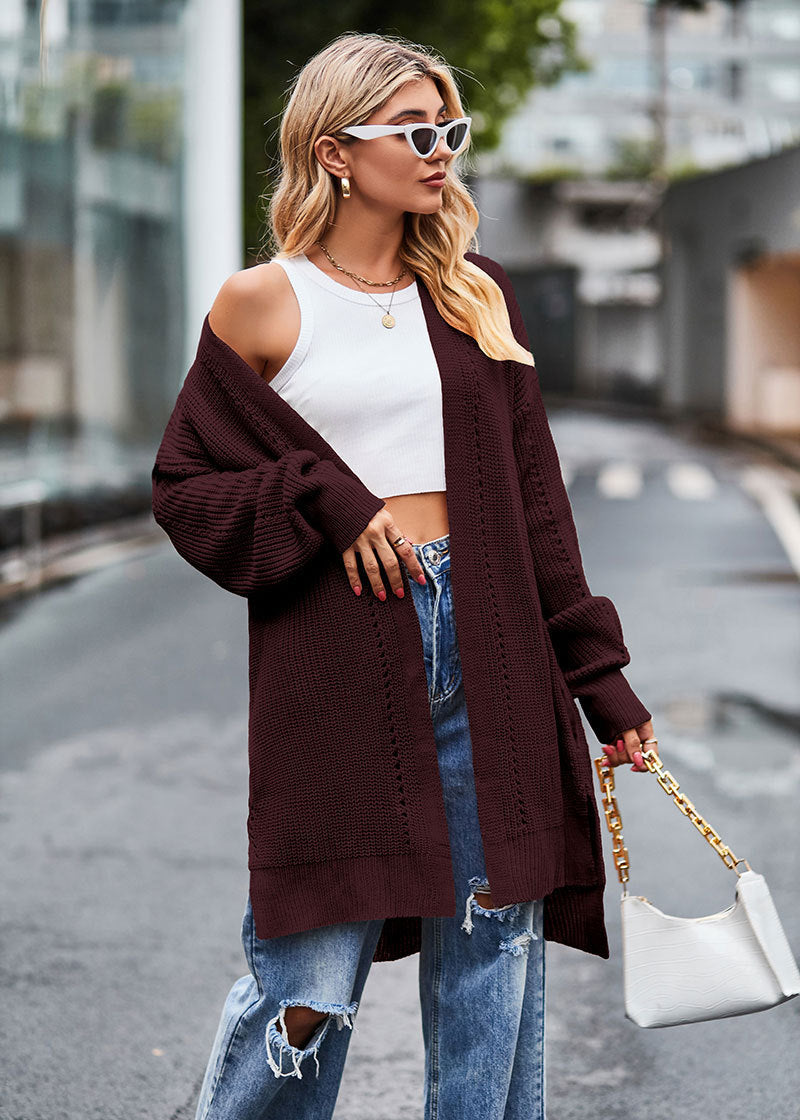 Manteau pull ample à poches