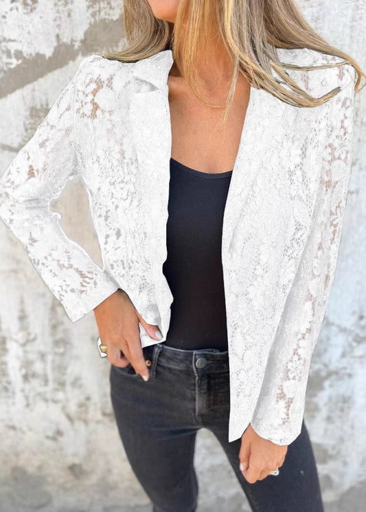 Blazer Dentelle Florale Femme Élégant