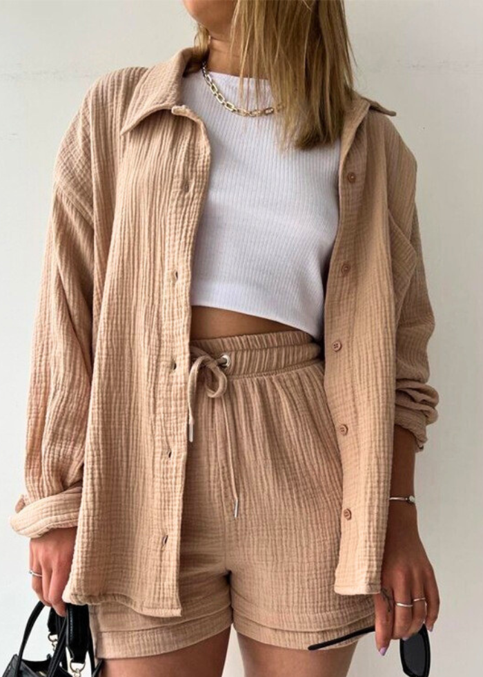 Ensemble 2 pièces lin léger – Chemise & Shorts