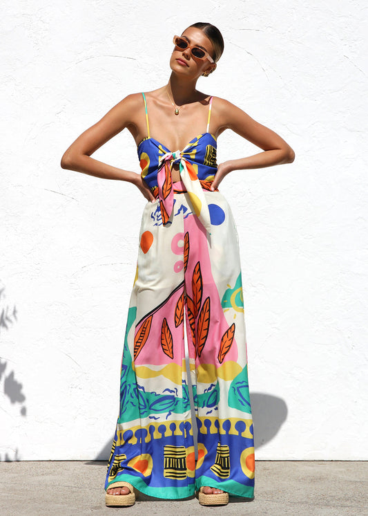 Combinaison Large Imprimée Femme Été