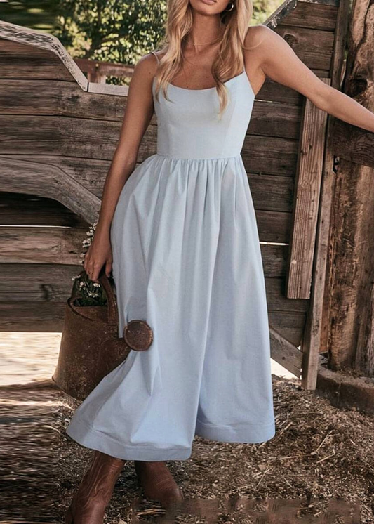 Robe longue élégante à bretelles