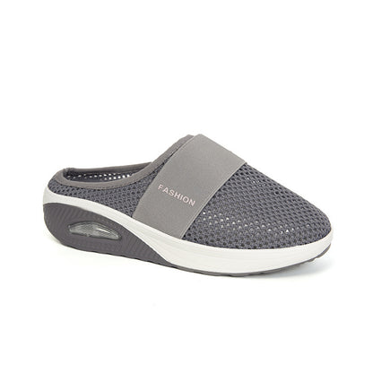 Chaussons maille talon compensé respirants