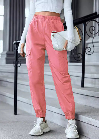 Pantalon casual ajusté multi-poches femme