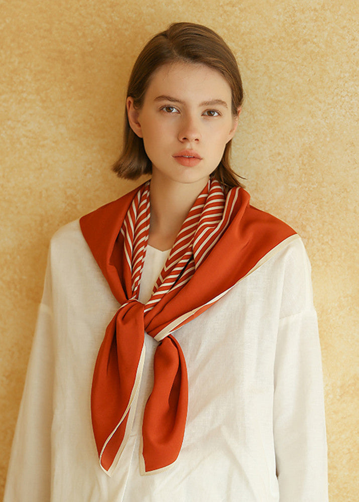 Foulard en soie rayé femme