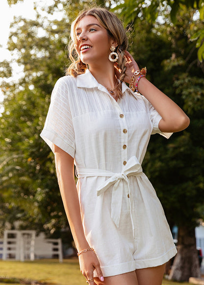 Combinaison en coton à col chemise