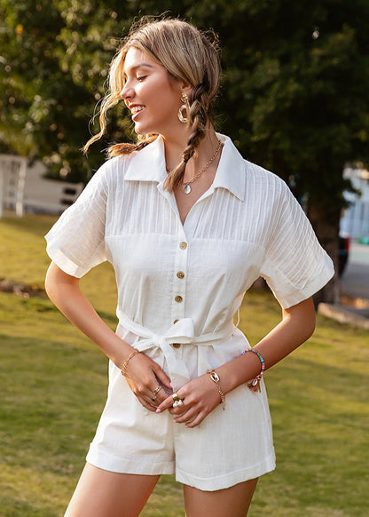 Combinaison en coton à col chemise