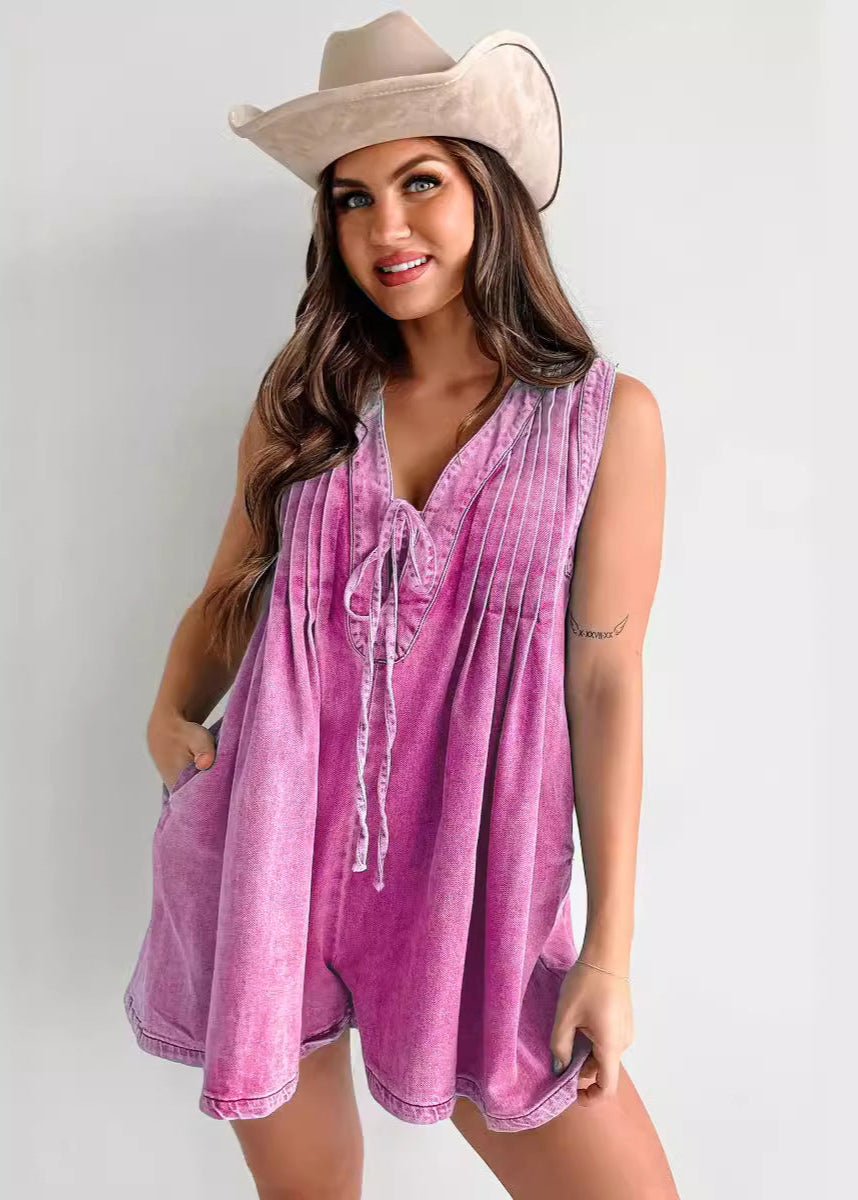 Combinaison en Jean Femme Sans Manches