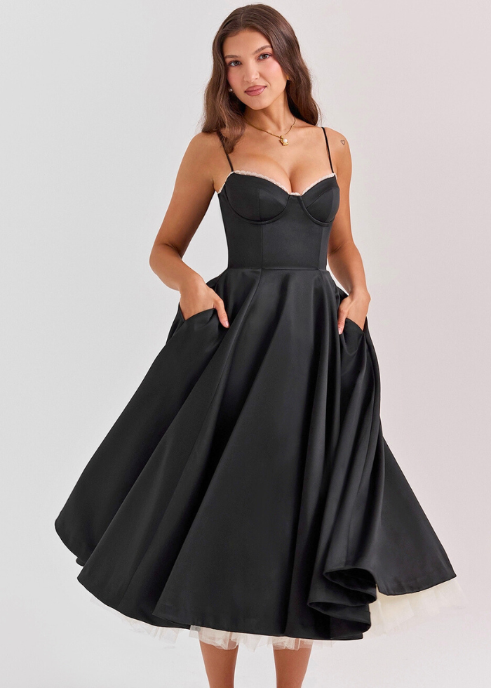 Robe longue satin romantique