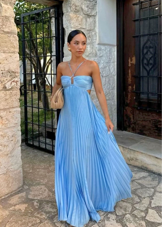 Robe bustier plissée fluide