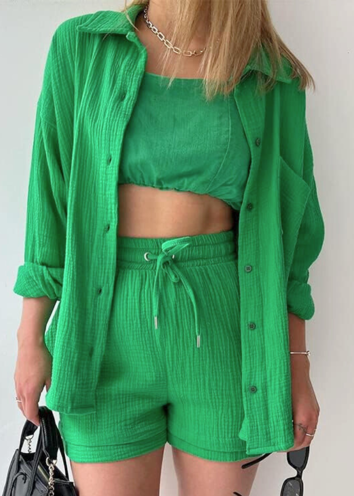 Ensemble 2 pièces lin léger – Chemise & Shorts