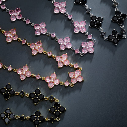 Bracelet fleur zircon éclat raffiné