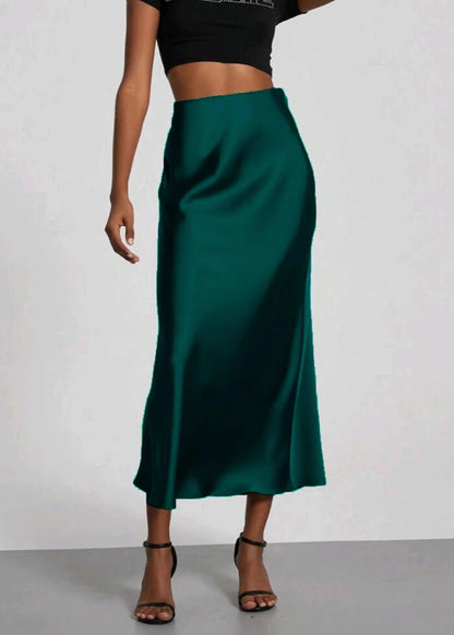 Jupe longue satinée femme élégante chic