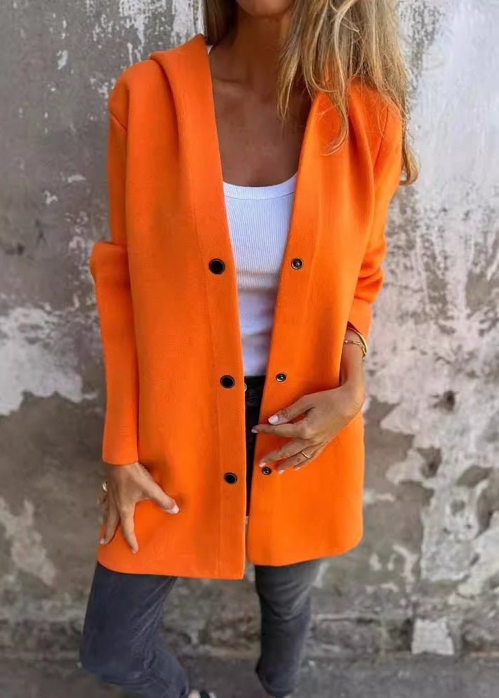 Cardigan Décontracté à Capuche Femme