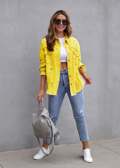 Chemise veste femme décontractée tendance