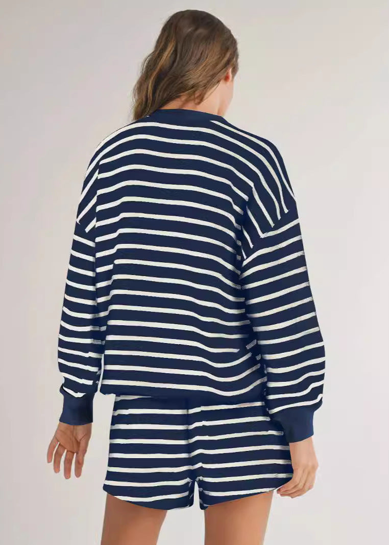 Ensemble femme rayé manches longues