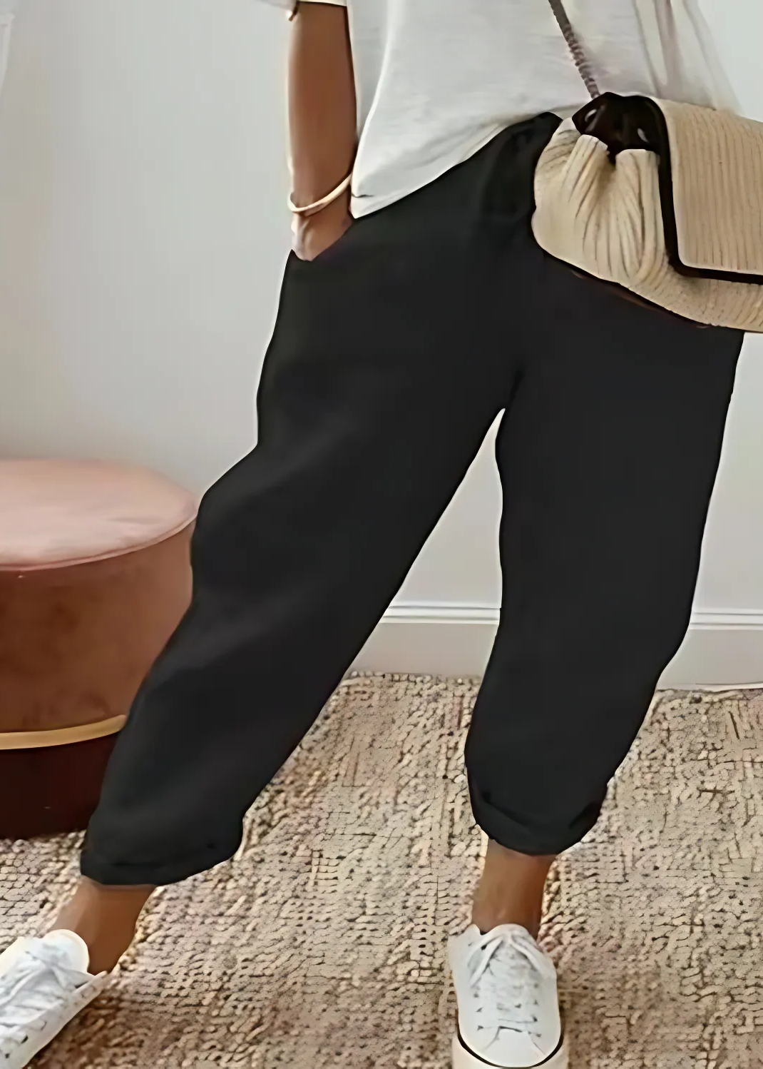 Pantalon Coton-Lin Femme Décontracté