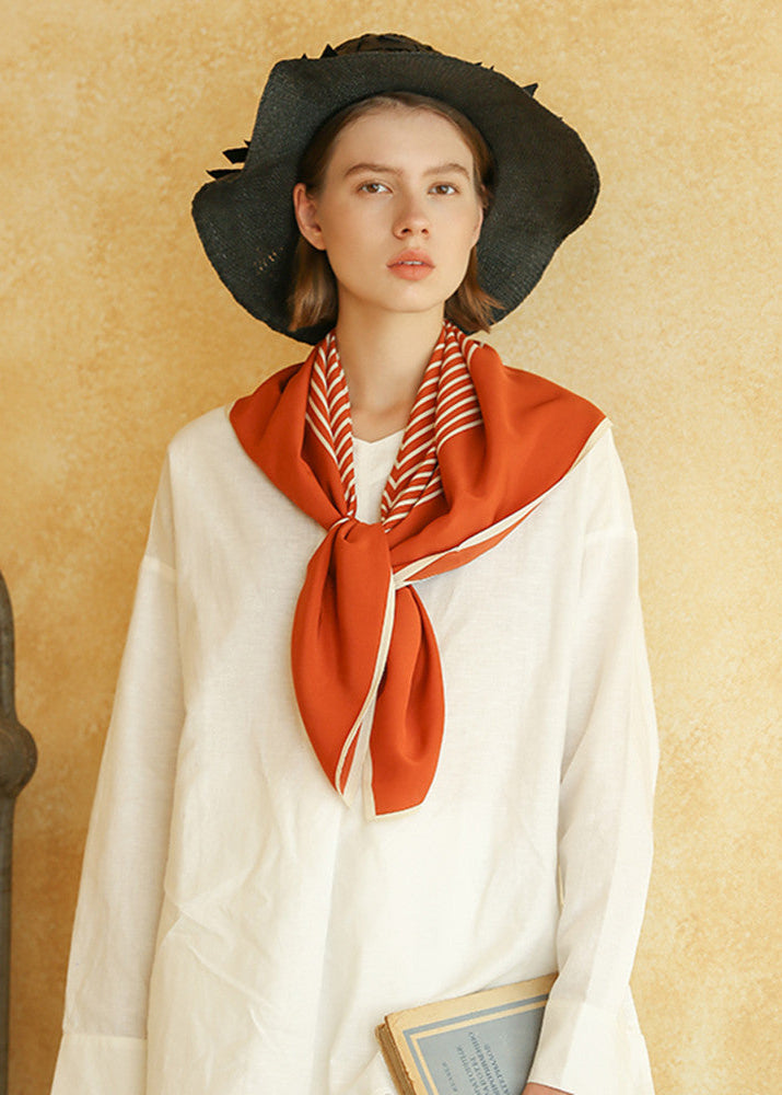 Foulard en soie rayé femme