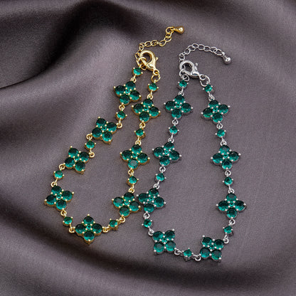 Bracelet fleur zircon éclat raffiné