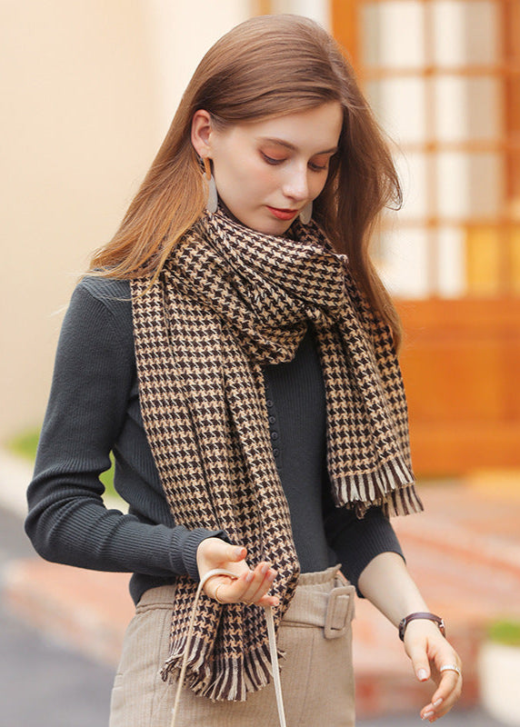 Écharpe épaisse à carreaux femme
