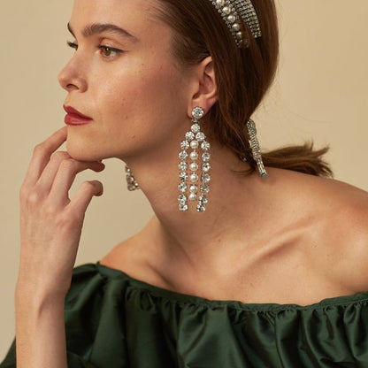 Boucles géométriques strass luxe abordable