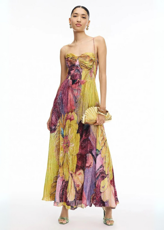 Robe longue bandeau imprimée slim