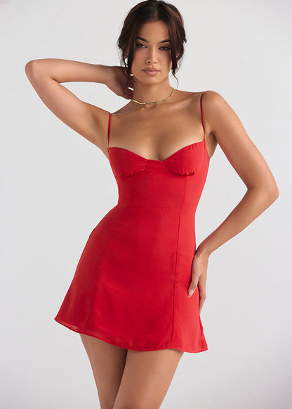 Robe longue slim col halter élégante