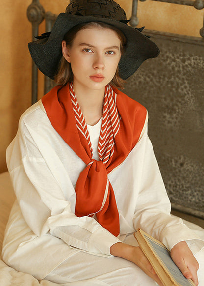 Foulard en soie rayé femme