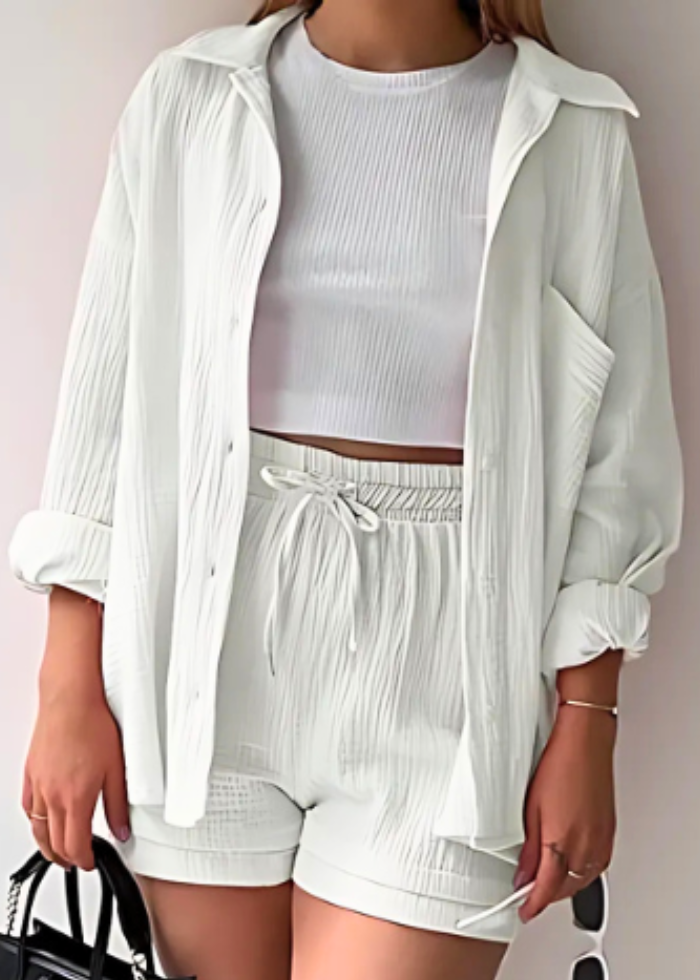 Ensemble 2 pièces lin léger – Chemise & Shorts