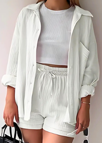 Ensemble 2 pièces lin léger – Chemise & Shorts