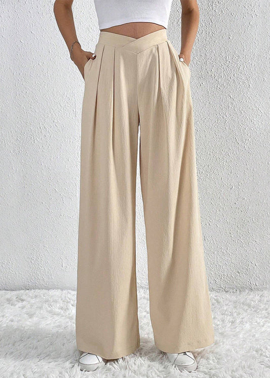 Pantalon large plissé femme été