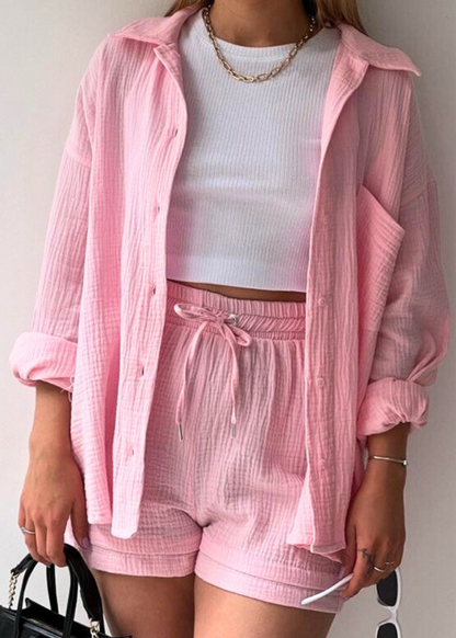 Ensemble 2 pièces lin léger – Chemise & Shorts