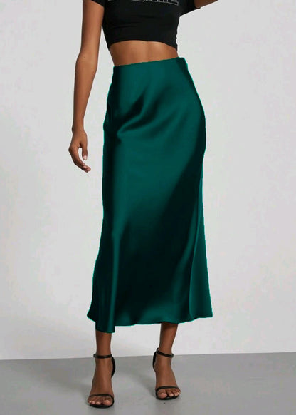 Jupe longue satinée femme élégante chic