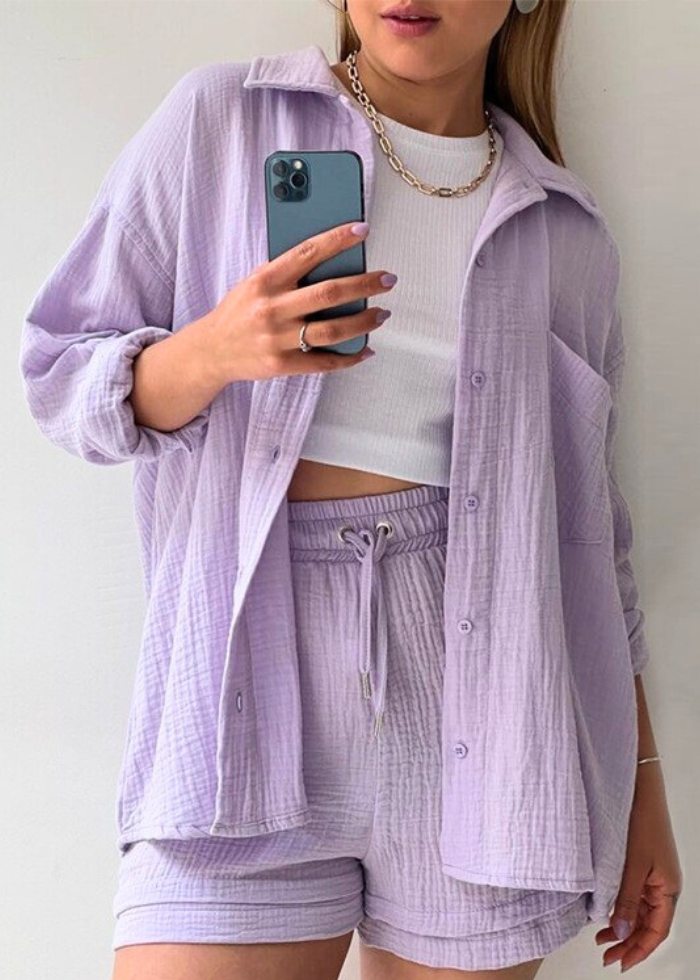 Ensemble 2 pièces lin léger – Chemise & Shorts