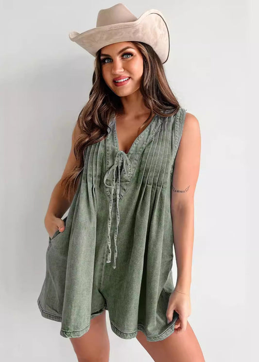 Combinaison en Jean Femme Sans Manches