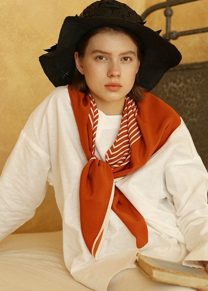 Foulard en soie rayé femme