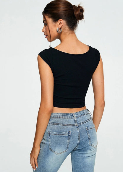 Crop top sans manches femme chic