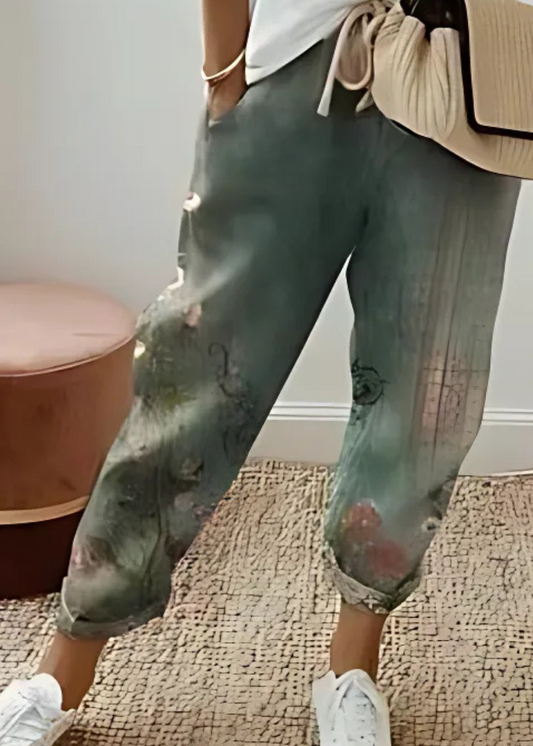 Pantalon Coton-Lin Femme Décontracté