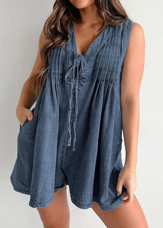 Combinaison en Jean Femme Sans Manches