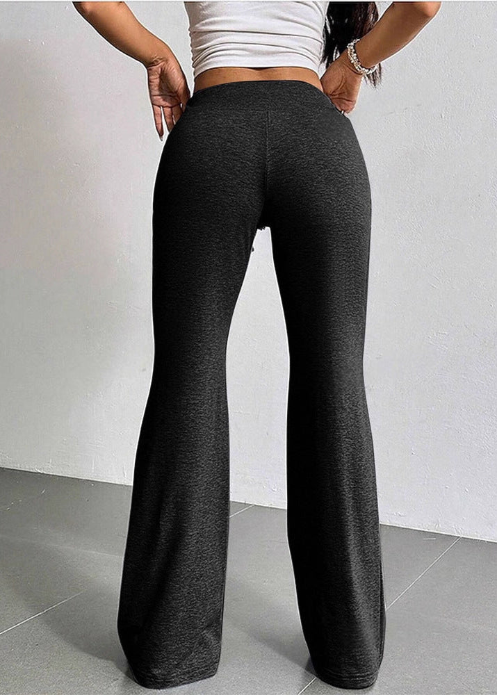 Pantalon femme taille haute décontracté