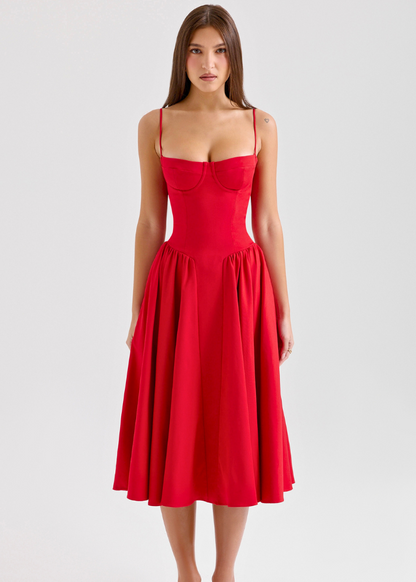 Robe longue satin romantique