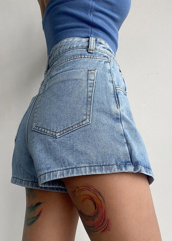 Jupe denim asymétrique anti-éclaircissements