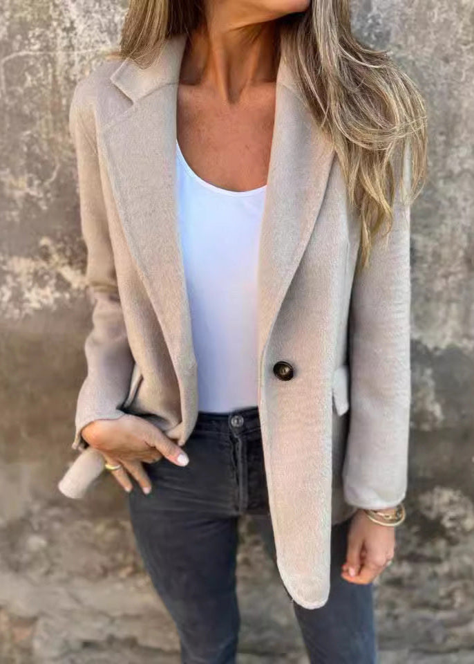 Blazer court boutonné style hiver femme