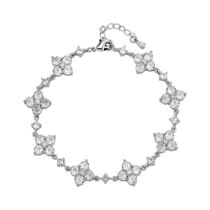 Bracelet fleur zircon éclat raffiné