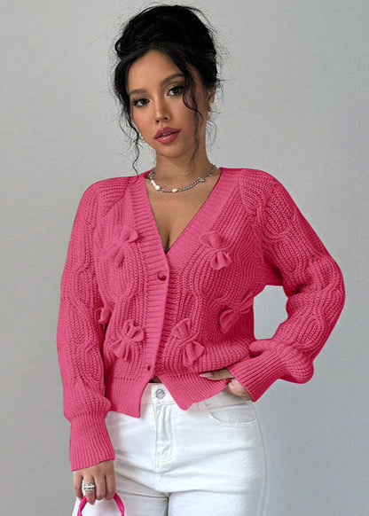 Cardigan Court Nœud Papillon Femme Chic