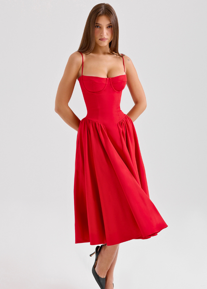 Robe longue satin romantique