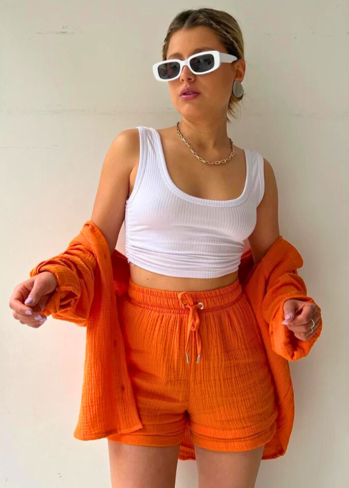 Ensemble 2 pièces lin léger – Chemise & Shorts