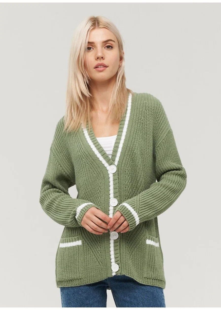 Gilet Femme Vert Kaki Boutonné – Style Décontracté Chic