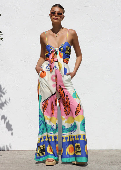 Combinaison Large Imprimée Femme Été