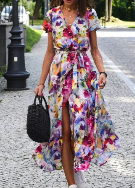 Robe imprimée à coupe évasée